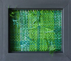 Check the box to your environment (Blue-Green)- Woven Wall Sculpture, Green