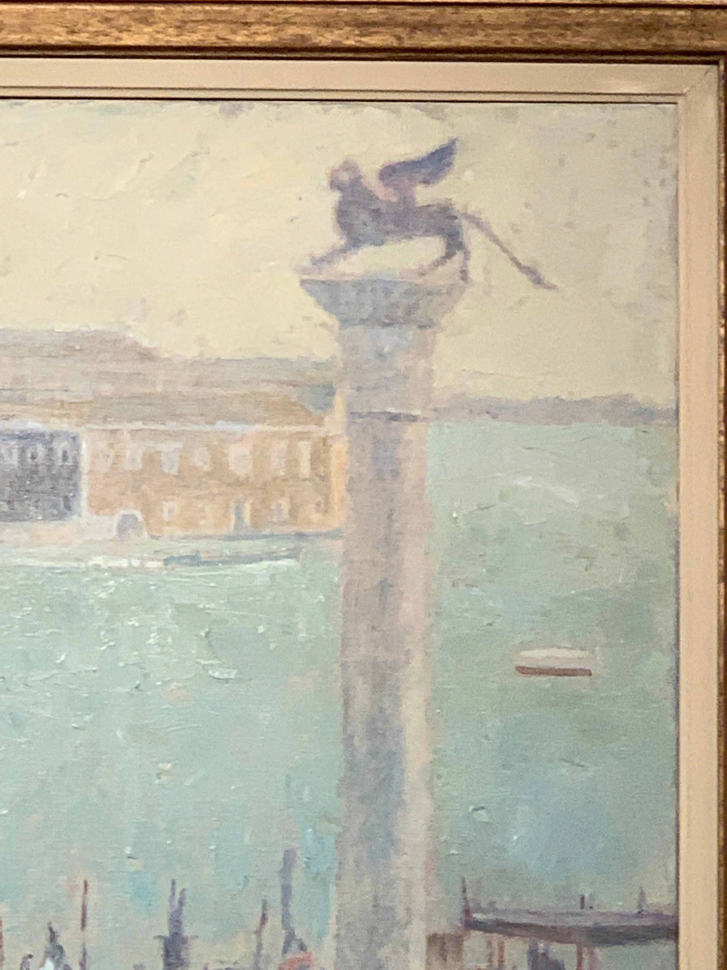 Veduta impressionista di persone in  Piazza San Marco a Venezia in vendita 2