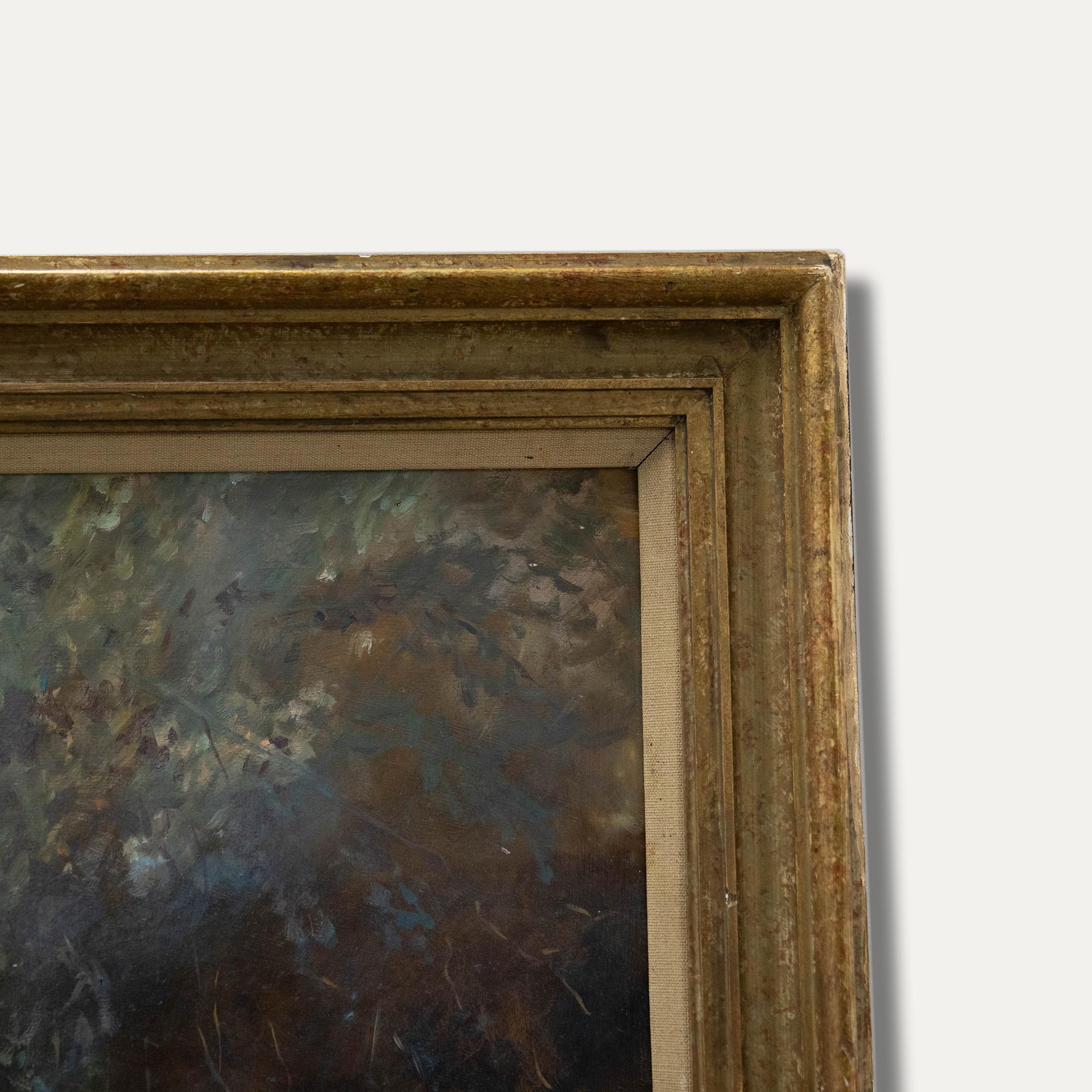 Pam Masco (1953-2018) - Olio del XX secolo, In attesa di una carrozza in vendita 4