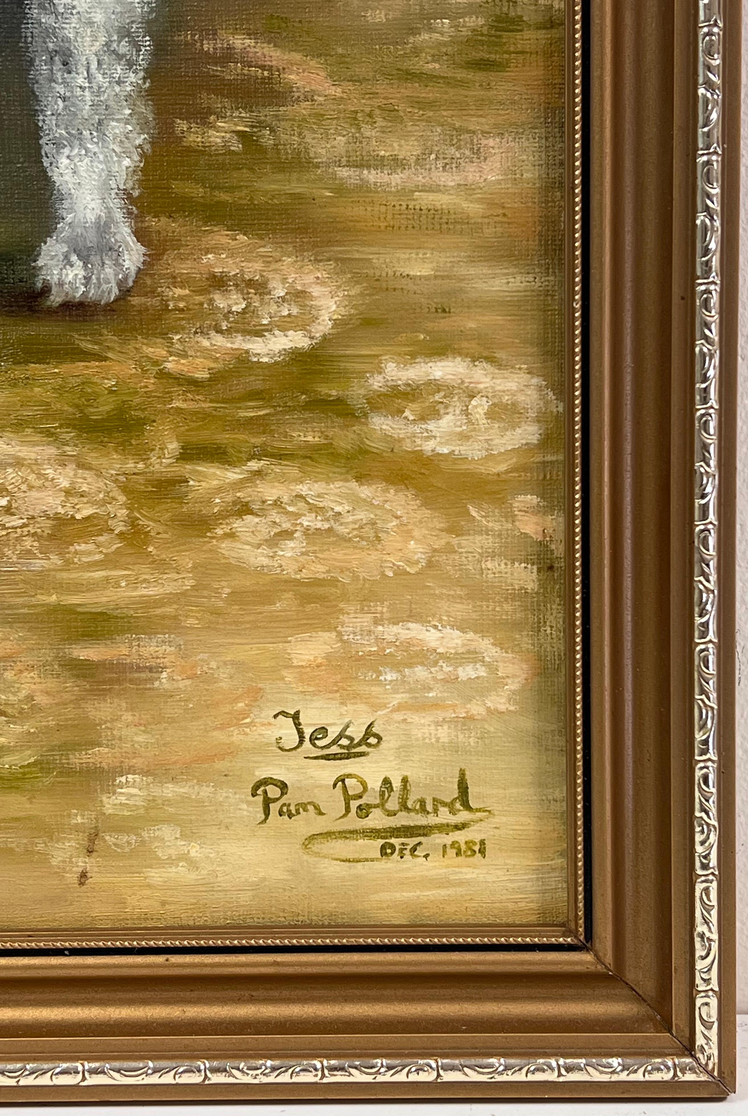 Vintage Englisch signiert Ölgemälde Foxterrier Hund Porträt im Angebot 2