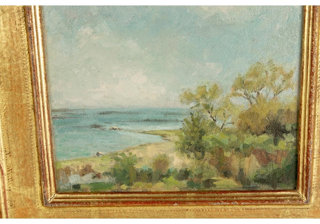 American Pam Sheehan Am. B. 1956' Oil on Panel Coastal Landscape