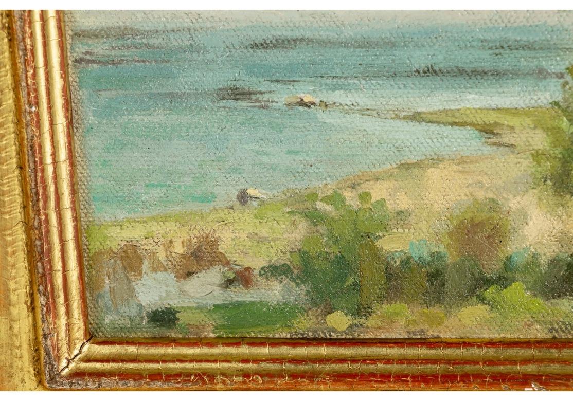 Contemporary Pam Sheehan Am. B. 1956' Oil on Panel Coastal Landscape