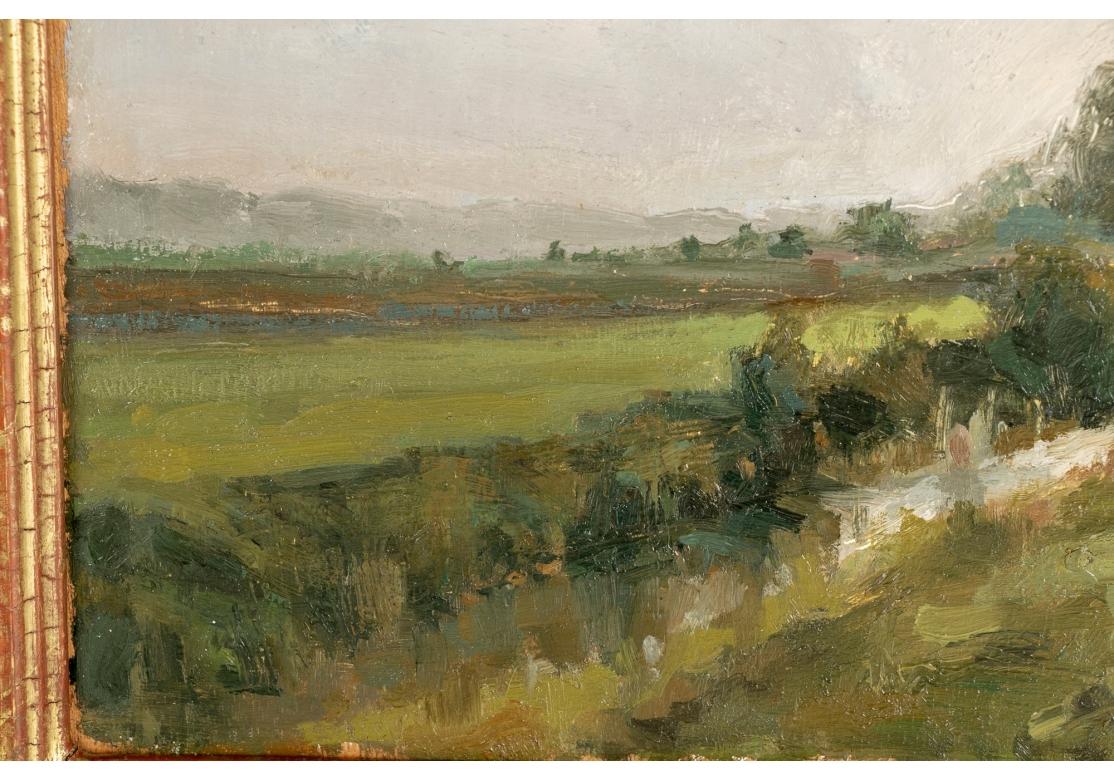 20ième siècle Pam Sheehan (Am. B. 1956) Huile sur panneau de paysage intitulée, Waterway en vente