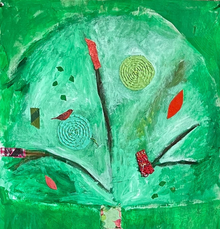 Tree of Life Series: Kelly Green - Abstract Expressionist Mixed Media Art by Pam Smilow