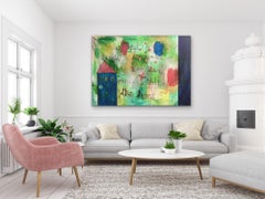 Heart and Home Large Mixed Media Contemporary Painting