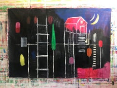 Maine at Midnight Moonlight Contemporary Painting