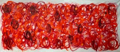 Red Abstract  Painting on Canvas