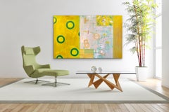 Série de panneaux de signalisation : papillon jaune Grande peinture abstraite
