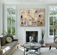 Yellow Spruce Series: Yellow Bird Mixed Media Abstract Painting on Canvas