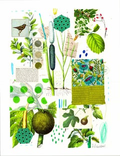Contemporary Botanical Series: Green (Original) and Giclee Print on Paper