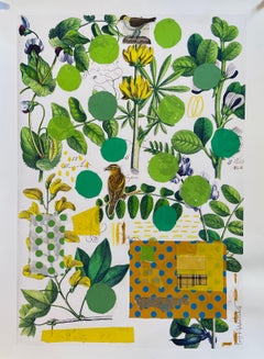 Contemporary Botanical Series: Green&Yellow (Original) and Giclee Print on Paper