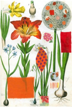 Contemporary Orange Lily Botanical Giclee Print on Paper