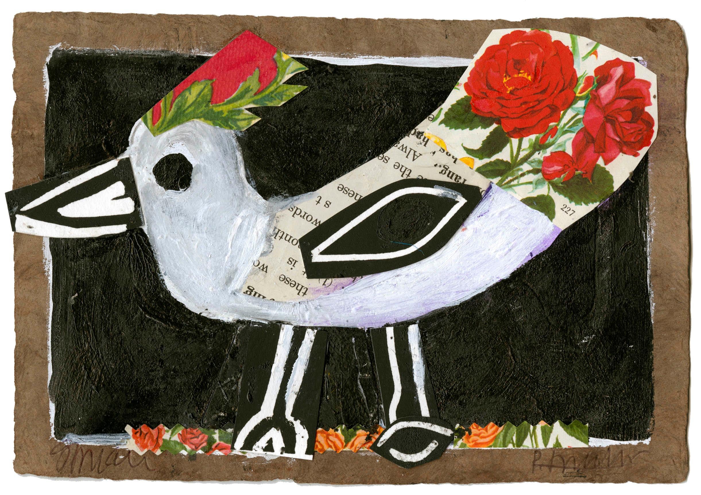 Pam Smilow/Gert Mathiesen Collaboration Animal Print - Pretty Bird Red Small Animal Giclee Print