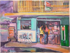 'Takamiya Market, Maui' Hawaiian Impressionist, Honolulu, Lanai, Kaimuki