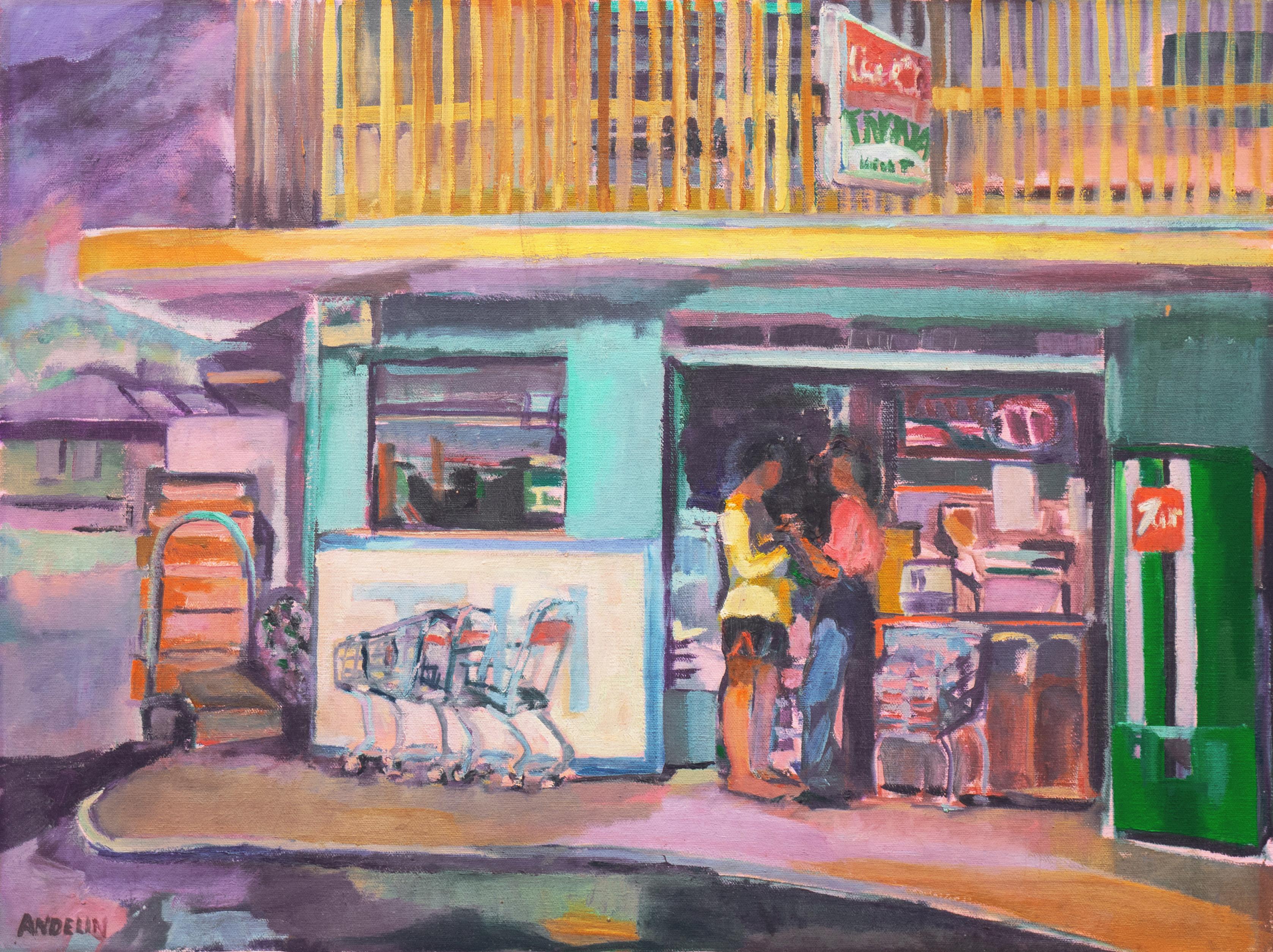 Pamela Andelin Landscape Painting - 'Takamiya Market, Maui' Hawaiian Impressionist, Honolulu, Lanai, Kaimuki
