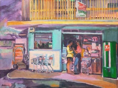 Vintage 'Takamiya Market, Maui' Hawaiian Impressionist, Honolulu, Lanai, Kaimuki