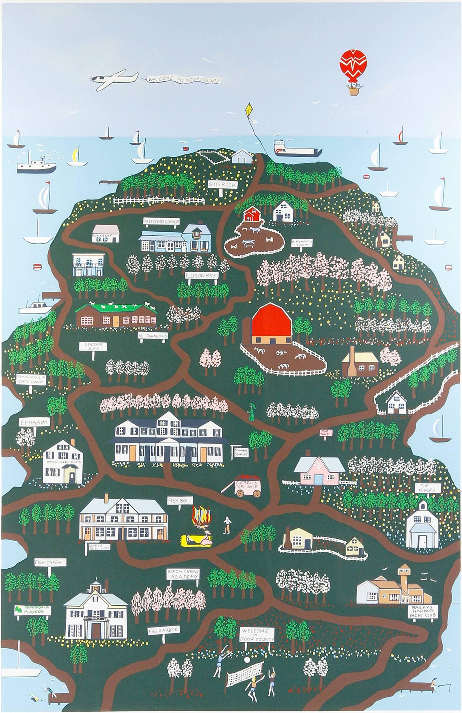 Pamela Bachman Door County Original Silkscreen Print By