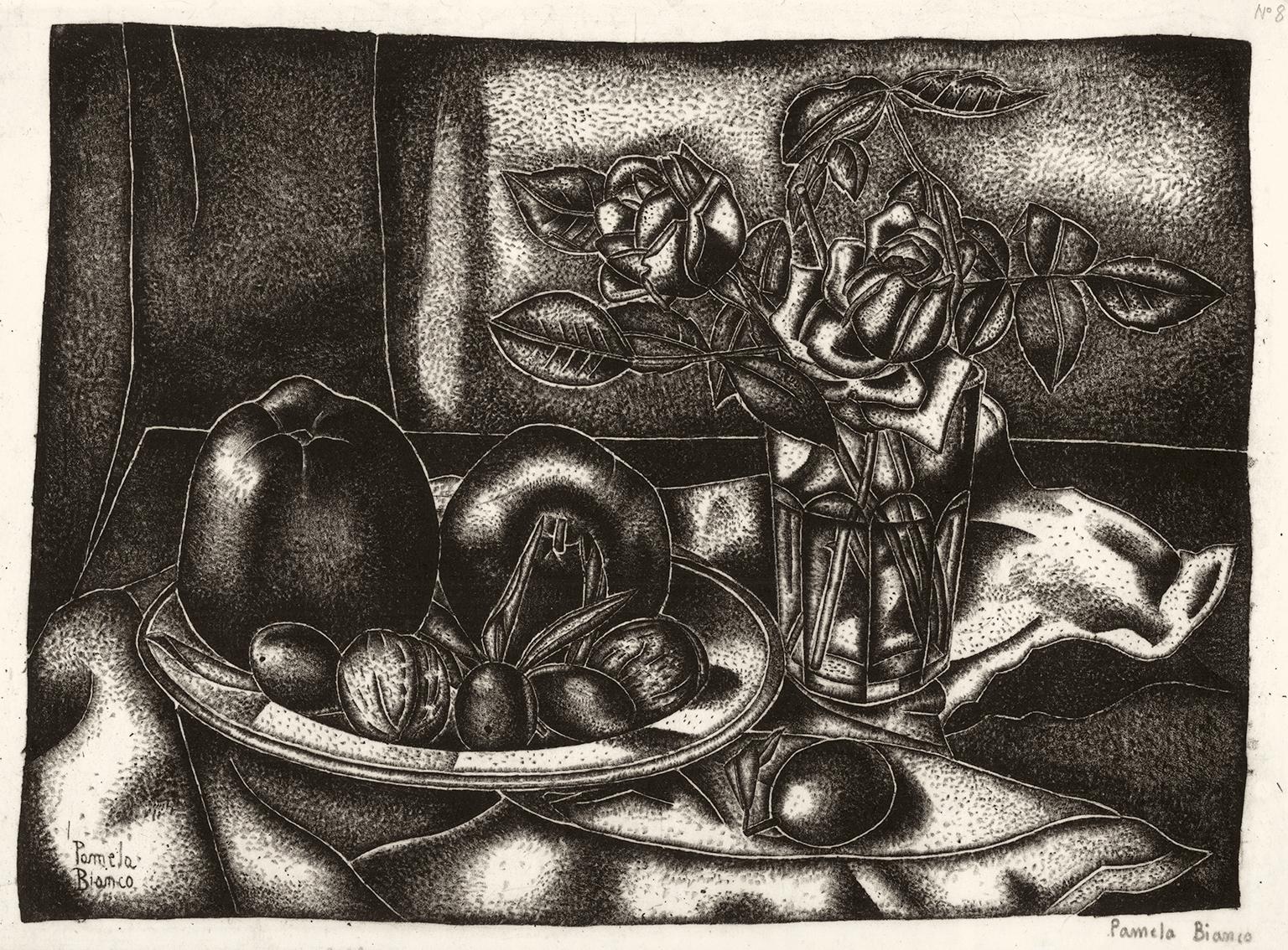 Pamela Bianco Figurative Print - 'Fruit Piece' — 1920's American Modernism