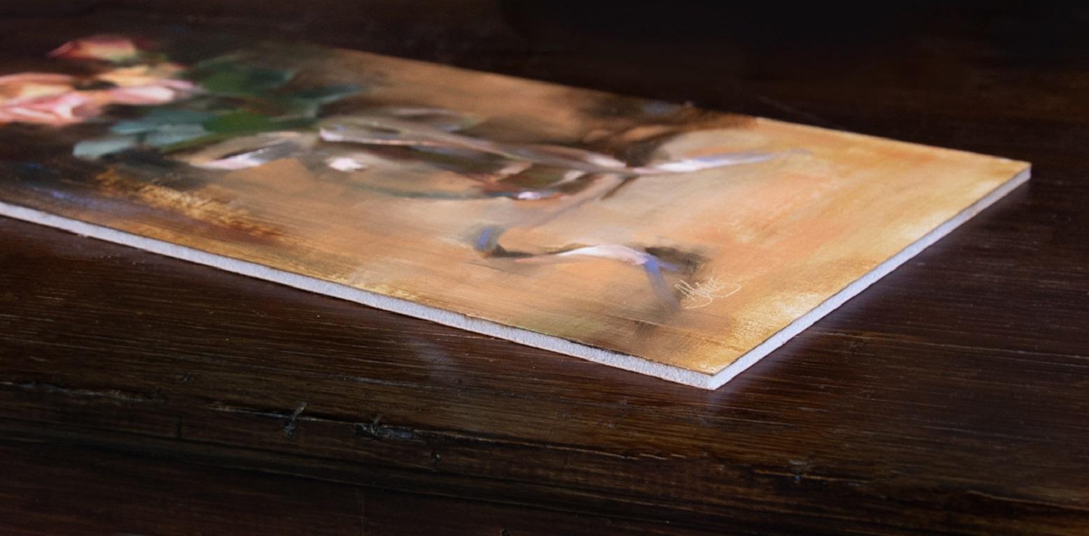 <p>Comentarios del artista<br />Este cuadro se pintó del natural al estilo alla prima, es decir, de una sola vez, antes de que la pintura empezara a secarse. El artista eligió el tema y la paleta de colores para crear un sentimiento cálido, casi