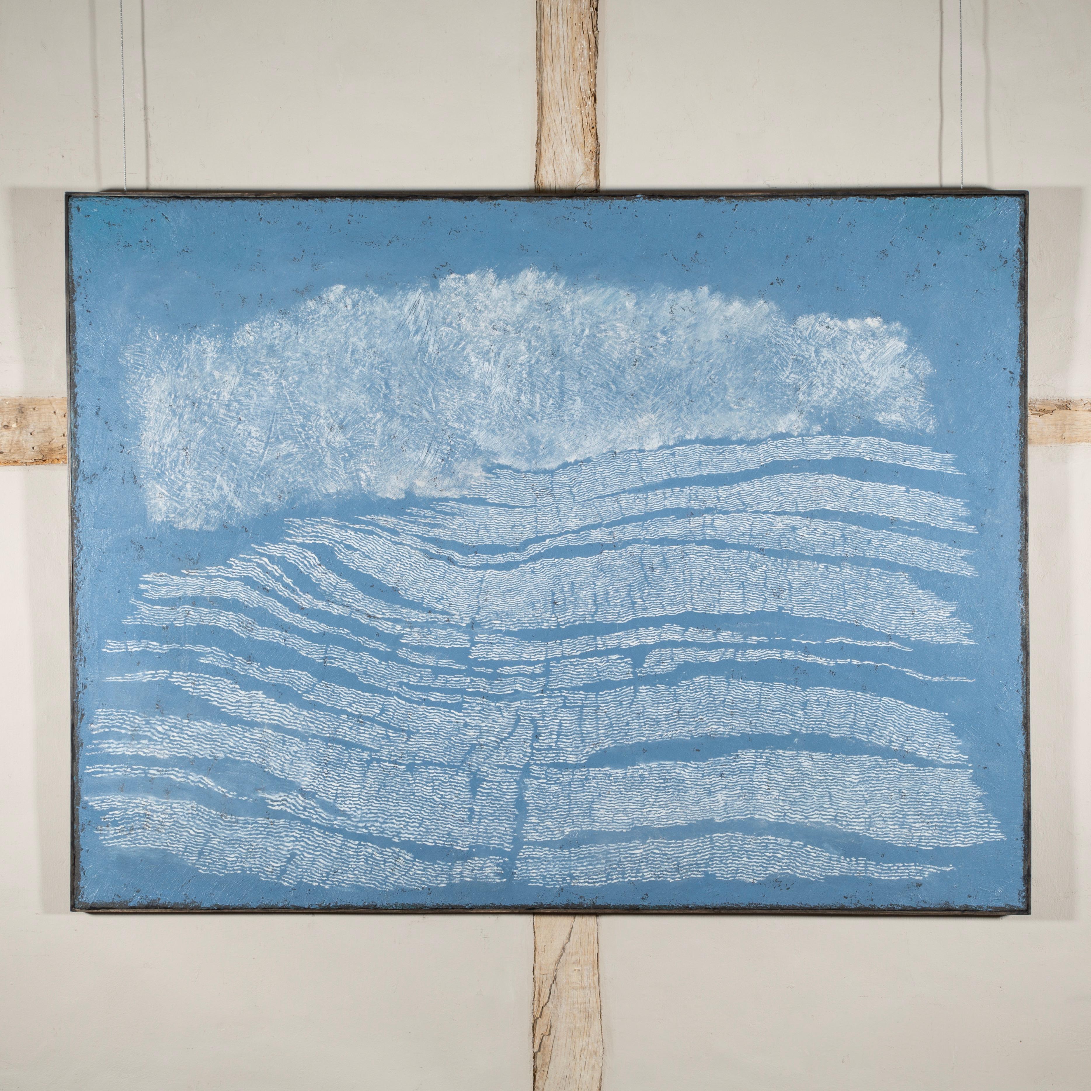 Blue Shore II, Pamela Burns abstract oil painting landscape 2