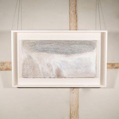 Chalk Field - land art painting, oil on canvas, texture, grey and white, neutral
