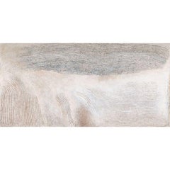 Chalk Field - land art painting, oil on canvas, texture, grey and white, neutral