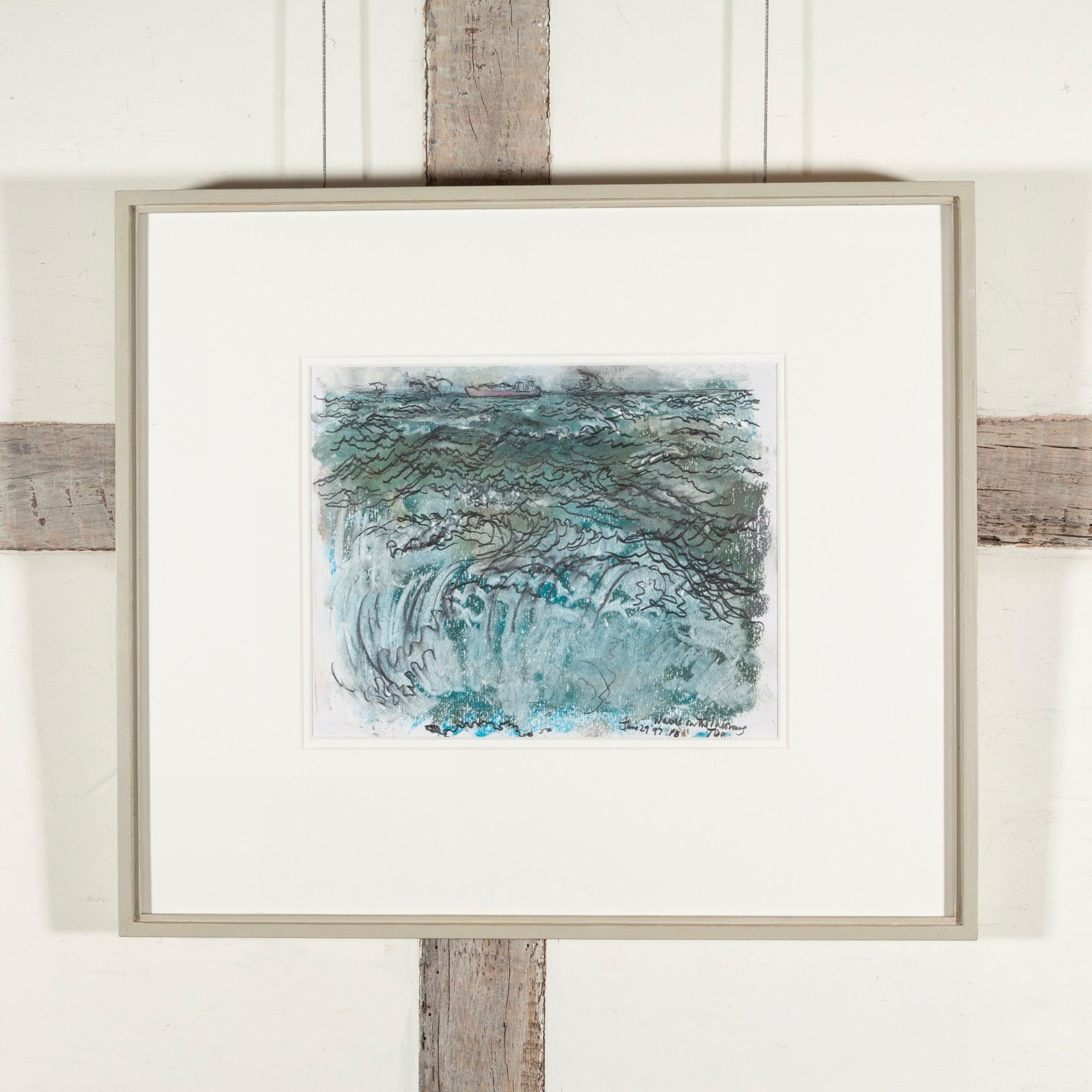 Waves on the Incoming Tide, Oil Pastel Painting by Pamela Burns, 1997 For Sale 1