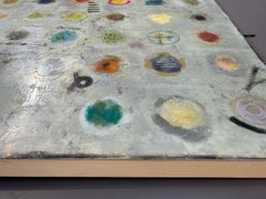 Subatomic, Encaustic Abstract Expressionist Colorful Wax Painting on Panel