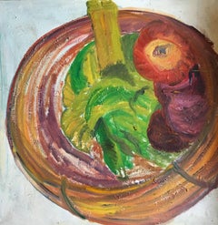 Abstract Bowl of Fruit, British Artist, Colourful