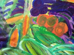 Abstract Colorful Vegetable Oil Painting, Impressionist, 16x20 Inches