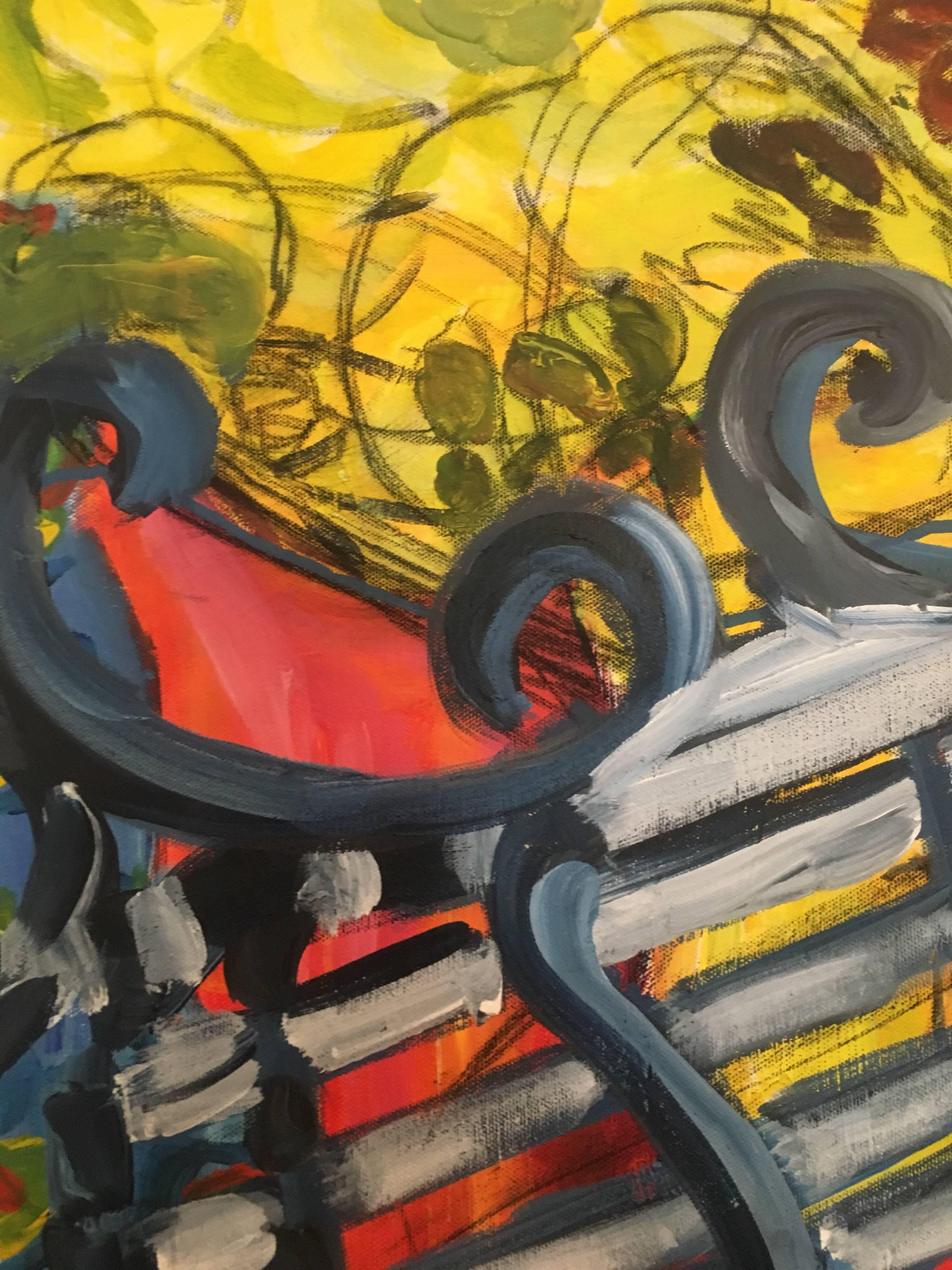 Pintura al óleo abstracta impresionista de gran tamaño, Artista británico en venta 1