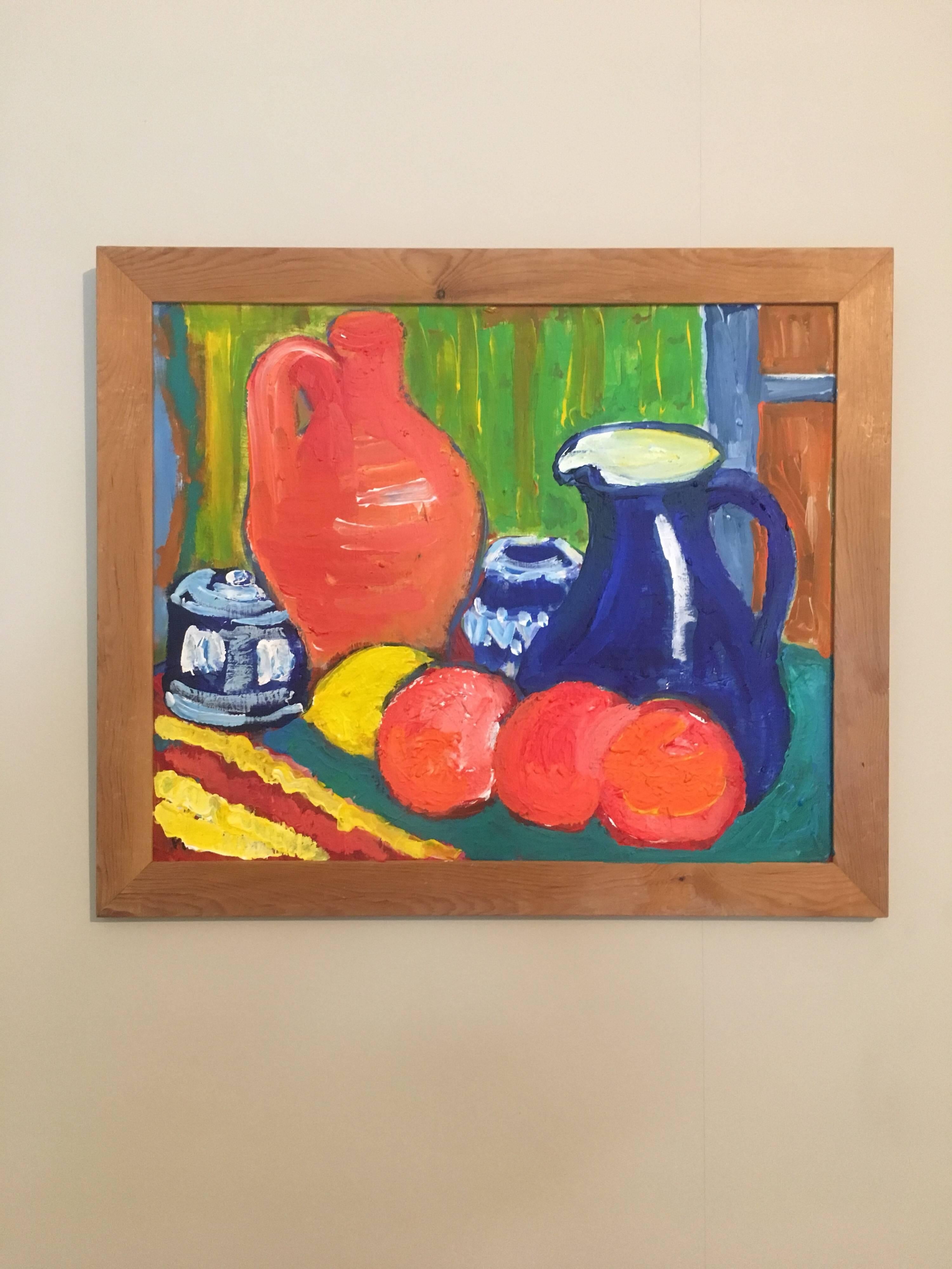 Natura morta colorata dipinta a olio, artista britannico - Painting Impressionismo di Pamela Cawley