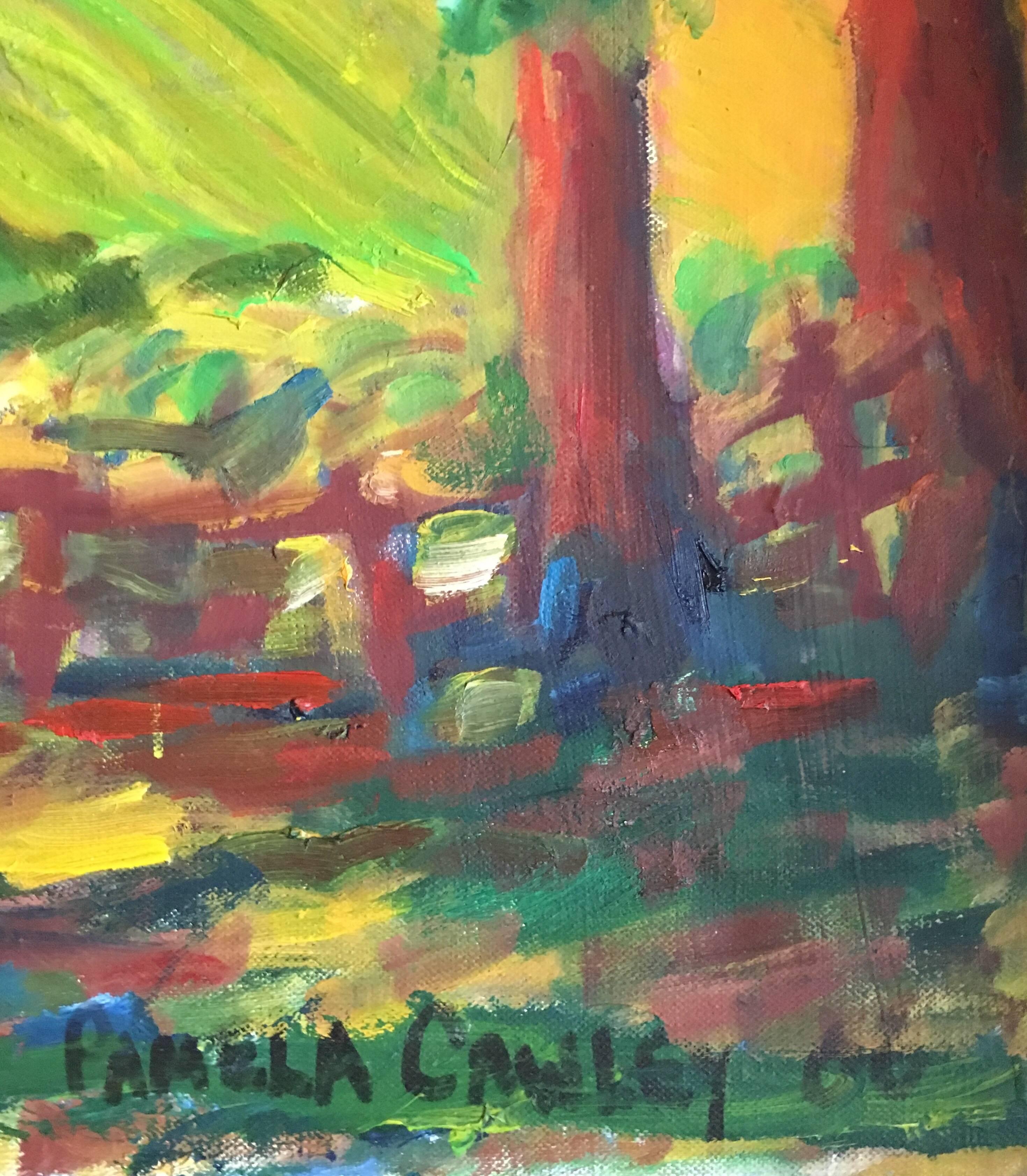Landschaft auf dem Lande, Impressionist, Signiertes Ölgemälde
von Pamela Cawley, Britin, 20. Jahrhundert
Signiert in der rechten unteren Ecke
Ölgemälde auf Leinwand, ungerahmt

Leinwand: 26 x 30 Zoll 

Atemberaubendes originales impressionistisches