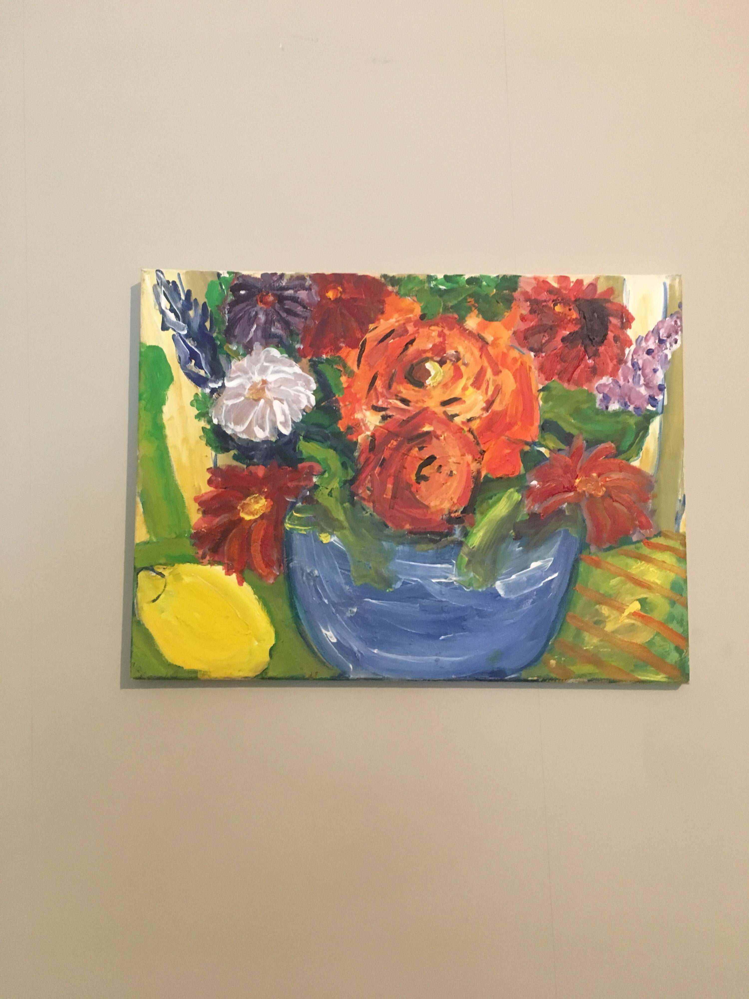 Blumen zum Ausschließen, leuchtende Farben, britischer Künstler (Impressionismus), Painting, von Pamela Cawley