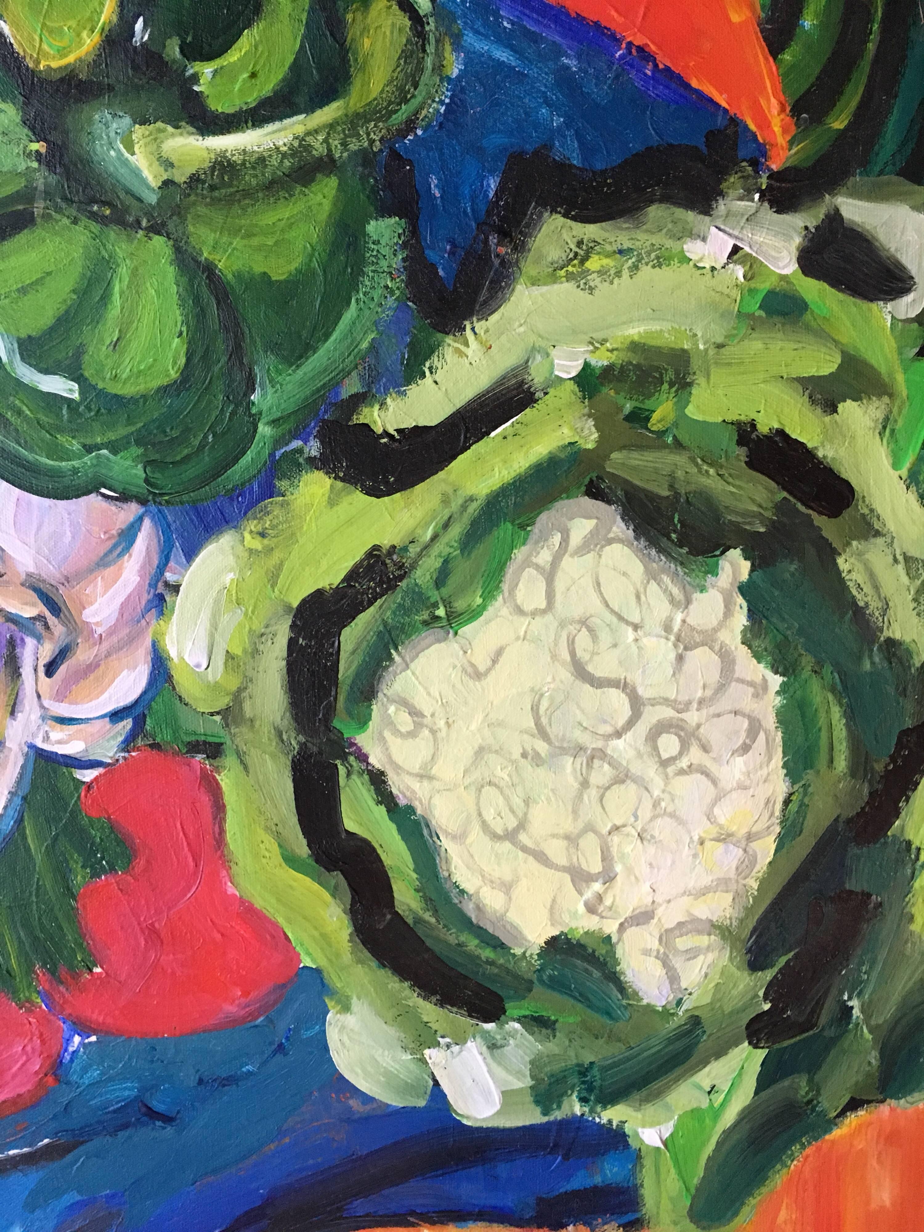Légumes du jardin, Nature morte, Couleurs vives, Artiste britannique
par Pamela Cawley, Britannique 20ème siècle
peinture à l'huile sur toile, non encadrée

toile : 24 x 24 pouces 

Superbe peinture à l'huile impressionniste originale de l'artiste