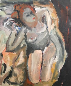 Nude Figure, Impressionist Oil Painting, British Artist