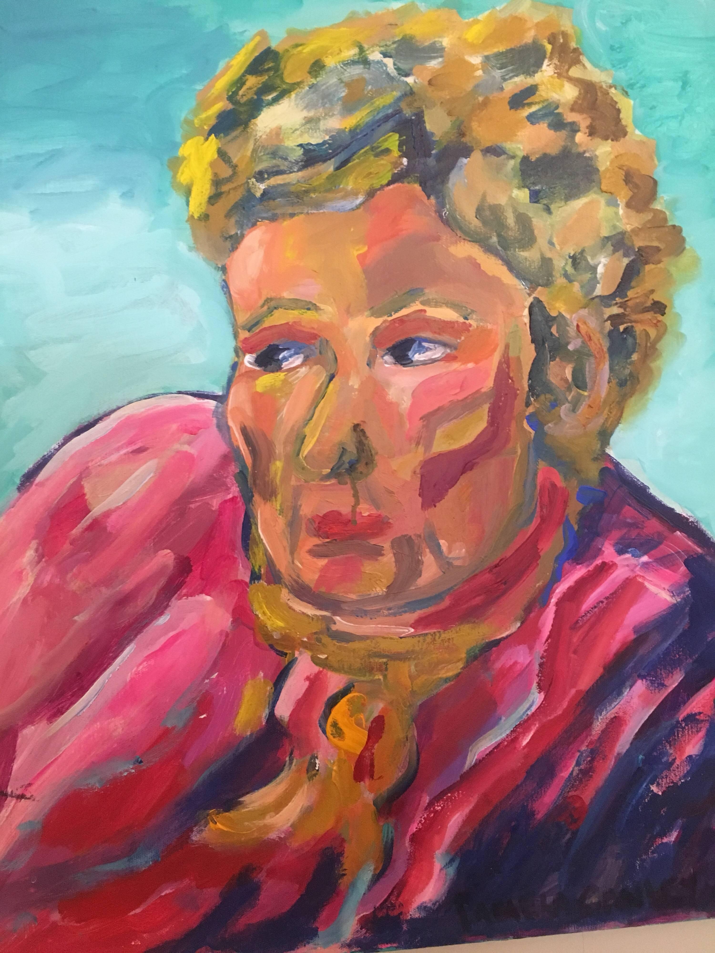 Portrait of Lady in Pink, British Artist