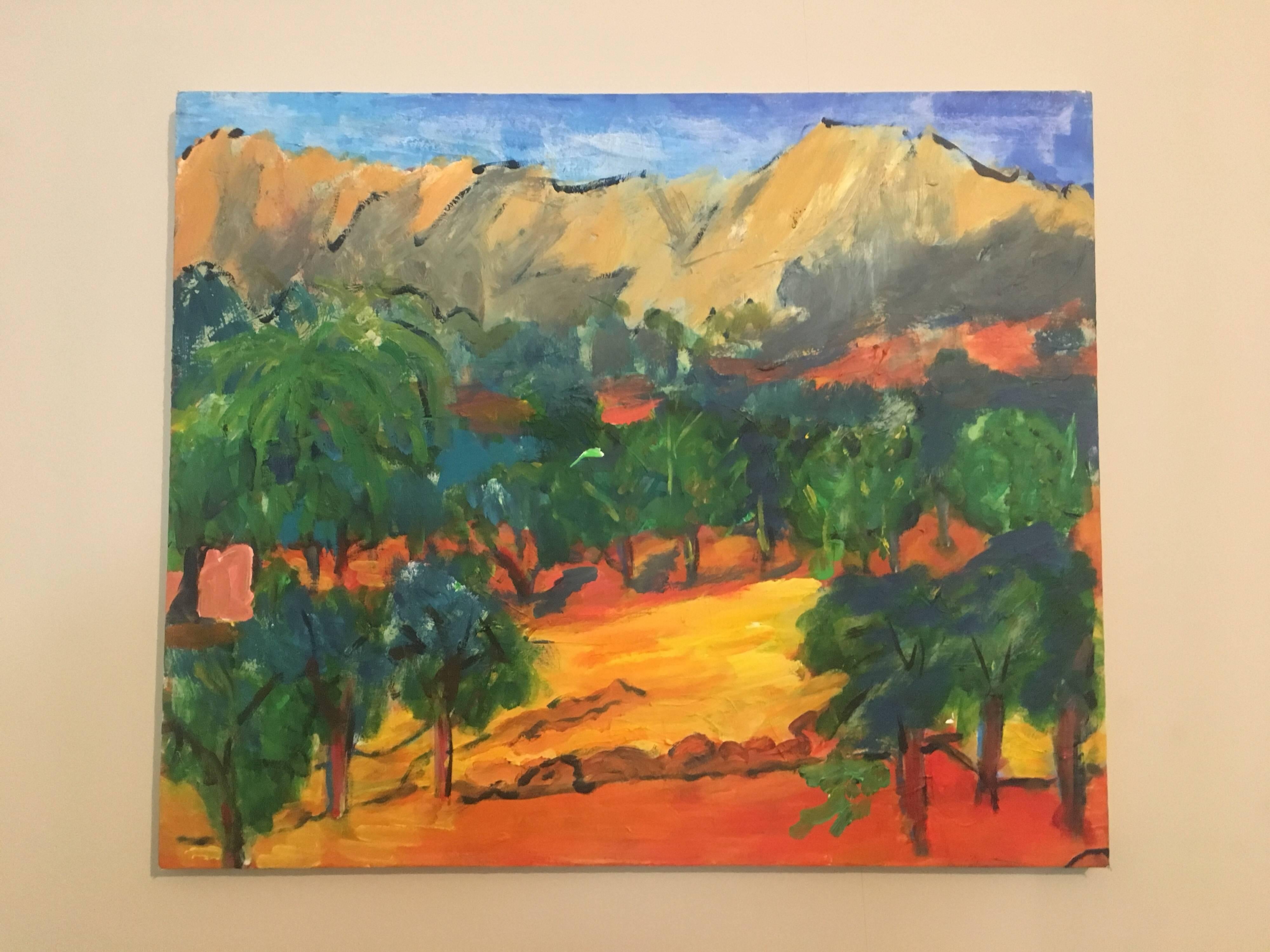 Impressionistisches Ölgemälde der Provence, Landschaft der Provence, britischer Künstler (Grau), Landscape Painting, von Pamela Cawley