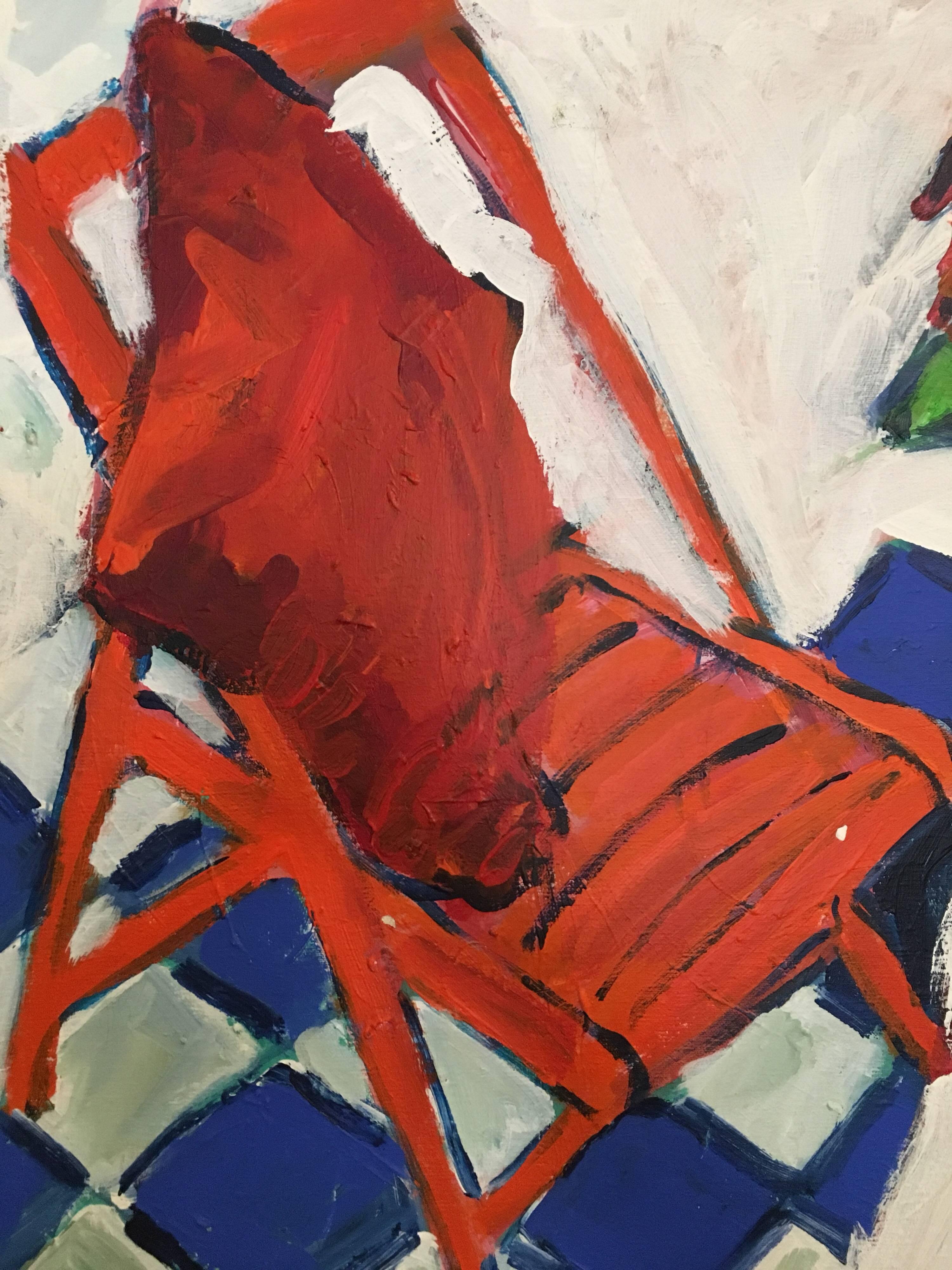 The Kitchen Chair, Still Life by British Artist - Painting by Pamela Cawley