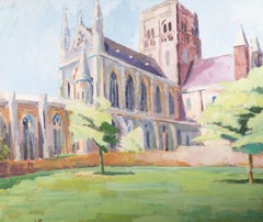 Pamela Chard (1926-2003) - 20th Century Oil, Cathedral in Summer Sunshine