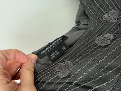 Pamela Dennis 2001 Abito da sera vintage in argento color canna di fucile Maxi Dress