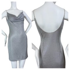 PAMELA DENNIS 90's Vintage Silver Crystal Mini Dress Fred Hayman