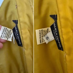 PAMELA DENNIS COUTURE 1998 Vintage Silk Gold Evening Gown Maxi Dress w. Train