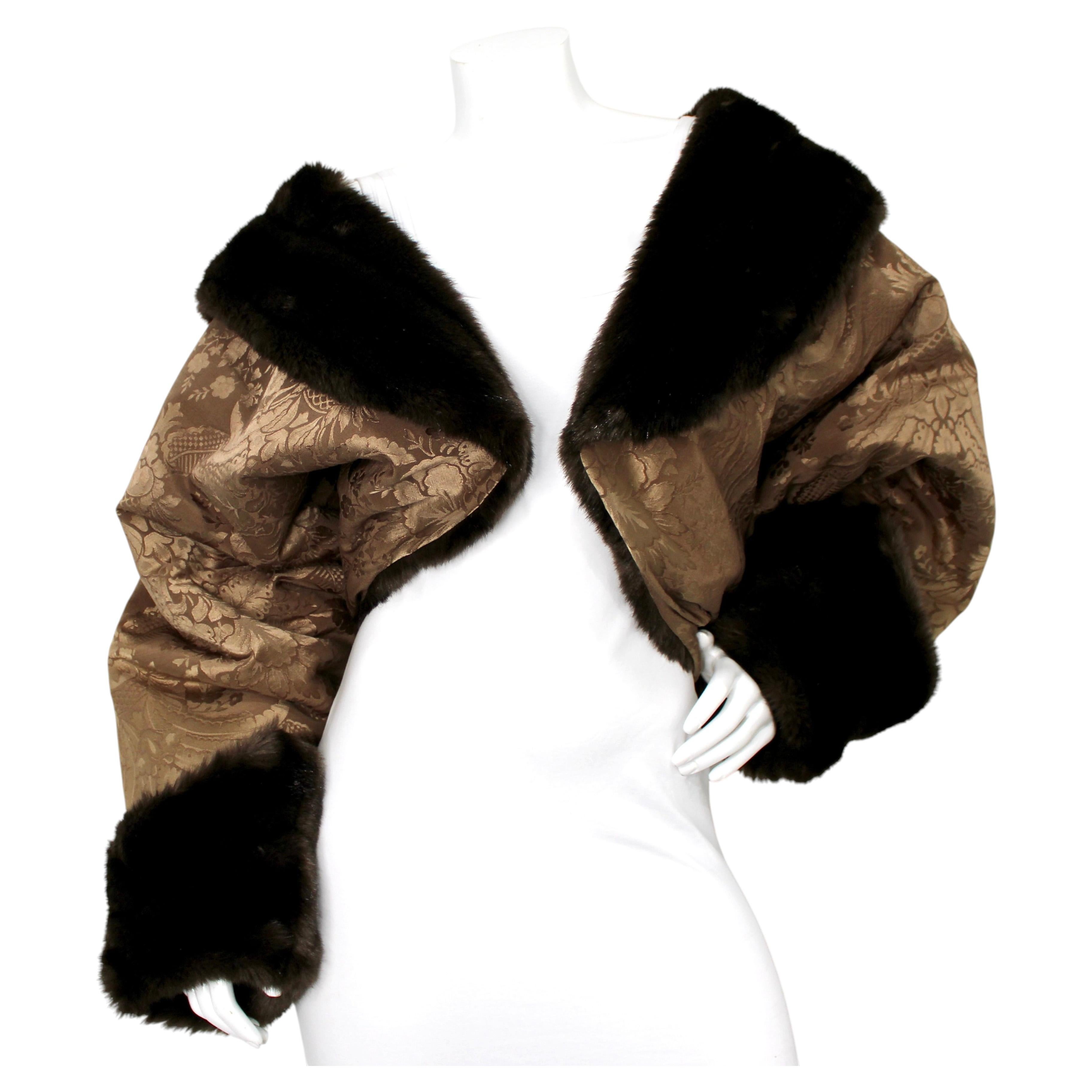 Pamela Dennis Jacquard Faux Fur Coat circa 1990s