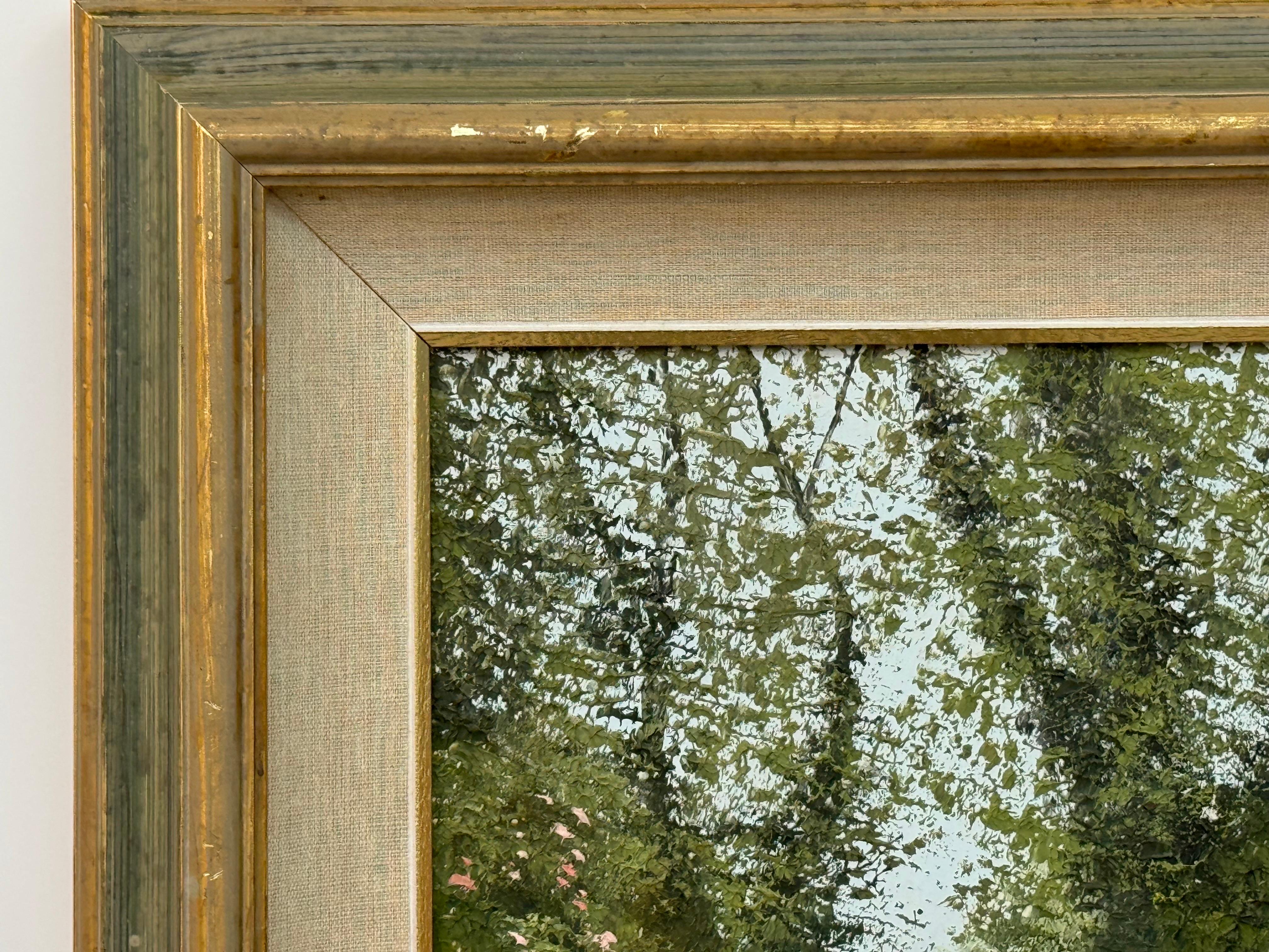 Tranquillo sentiero nel bosco, fitta vegetazione, fiori selvatici, sereno paesaggio Nature 7