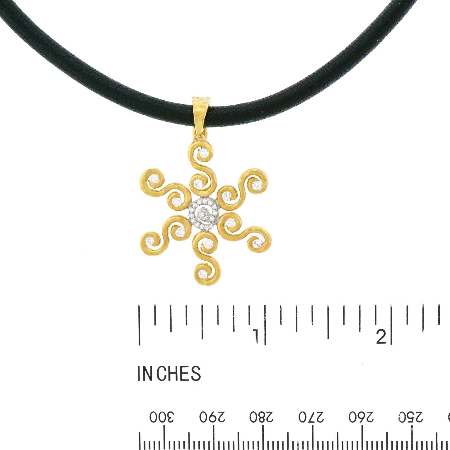 Pamela Froman Sunburst Motif Gold Necklace 4