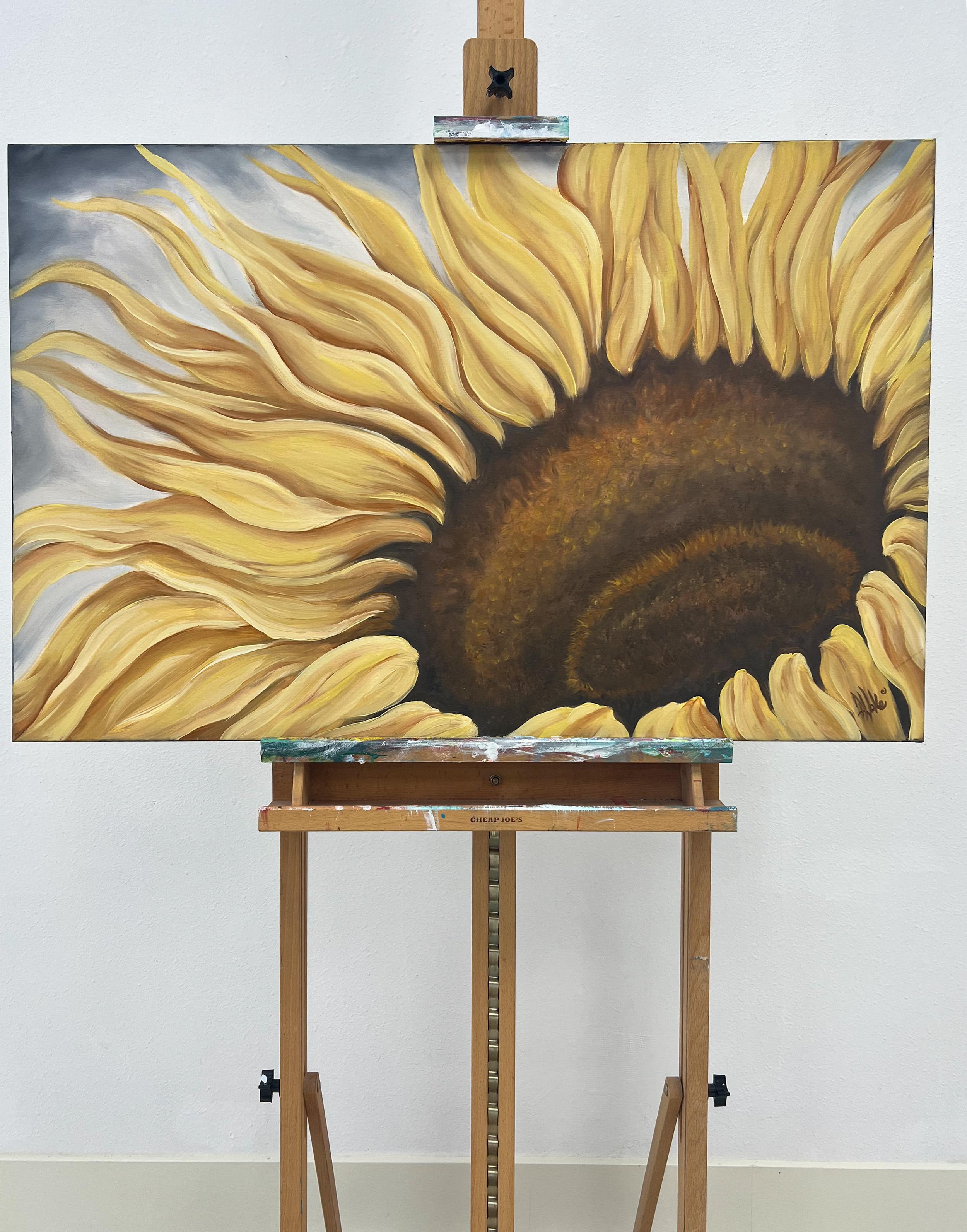 <p>Kommentare der Künstlerin<br />Die Künstlerin Pamela Hoke stellt eine sanfte, bewegende Umarmung einer Sonnenblume dar, eine ihrer Lieblingsblumen. Sie schöpft ihre Inspiration direkt aus dem Kontakt mit der Natur und möchte damit ihre tiefe