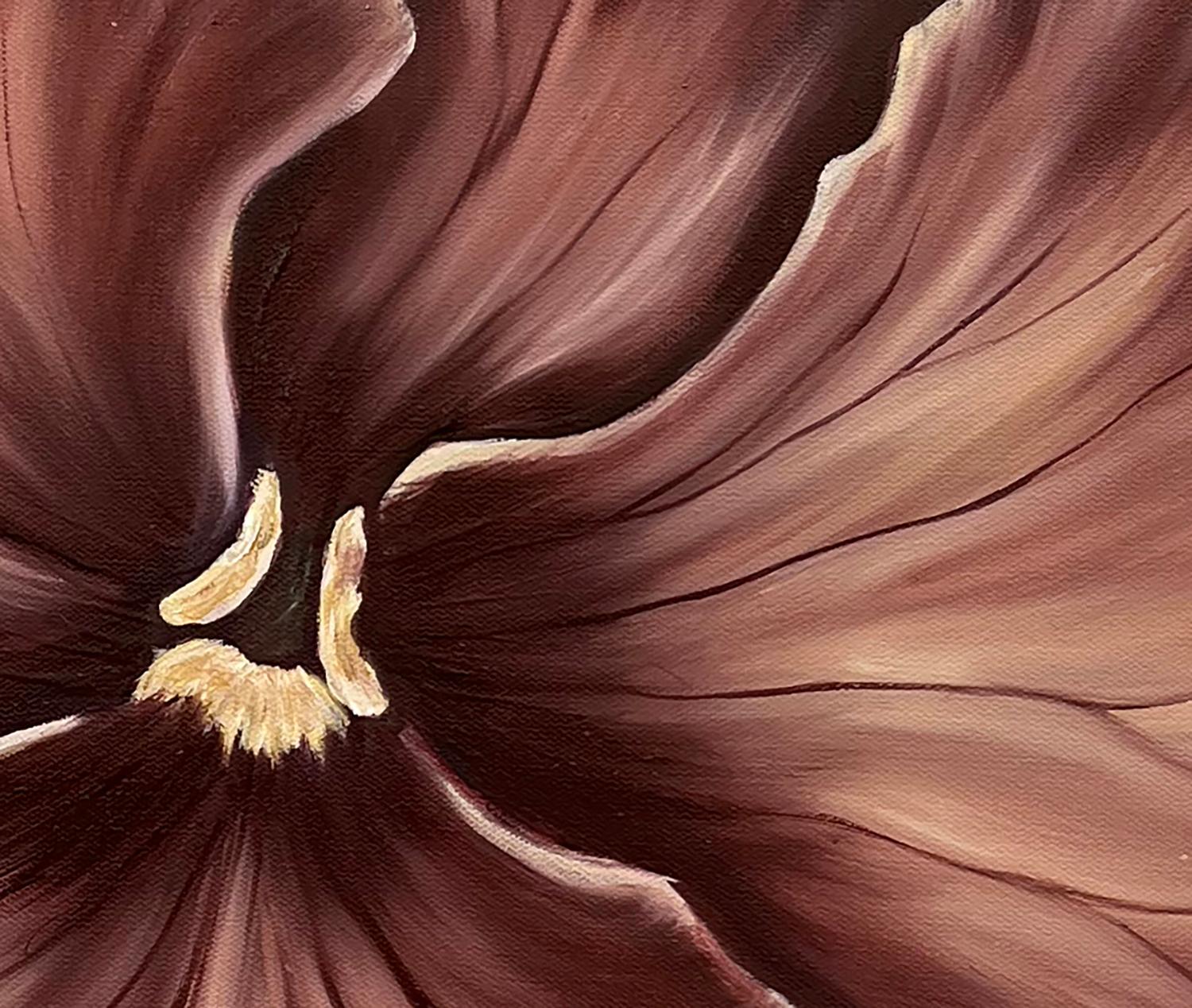 <p>Kommentare des KünstlersEine voll erblühte Stiefmütterchenblüte zeigt die samtige Textur ihrer Blütenblätter.<br> Die Maserung und die subtilen Schattierungen definieren die zarte Form. Die Künstlerin Pamela Hoke malt jedes Jahr dasselbe Motiv,