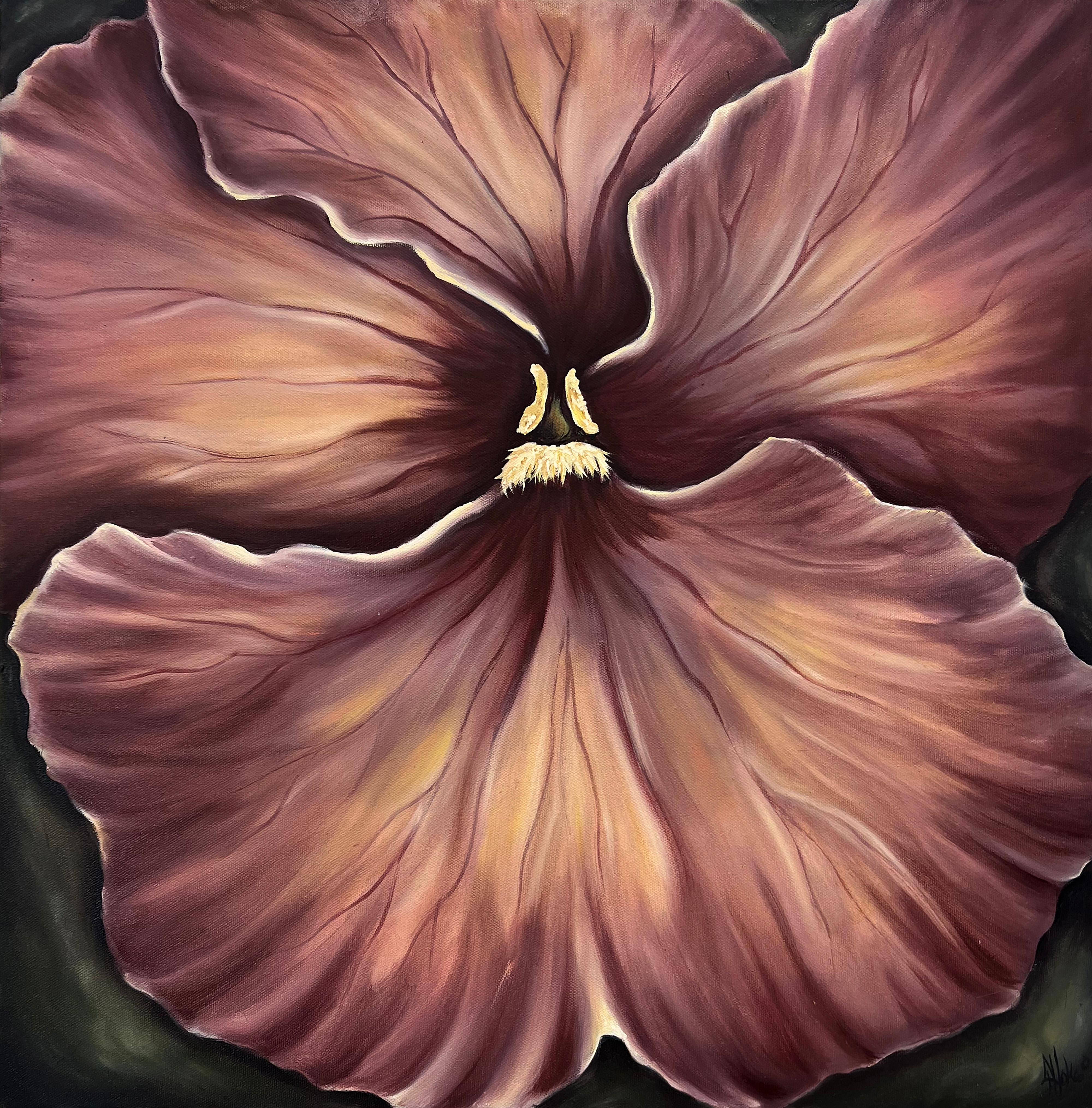 Pamela Hoke Still-Life Painting - Pansy Passion 2, Oil Painting