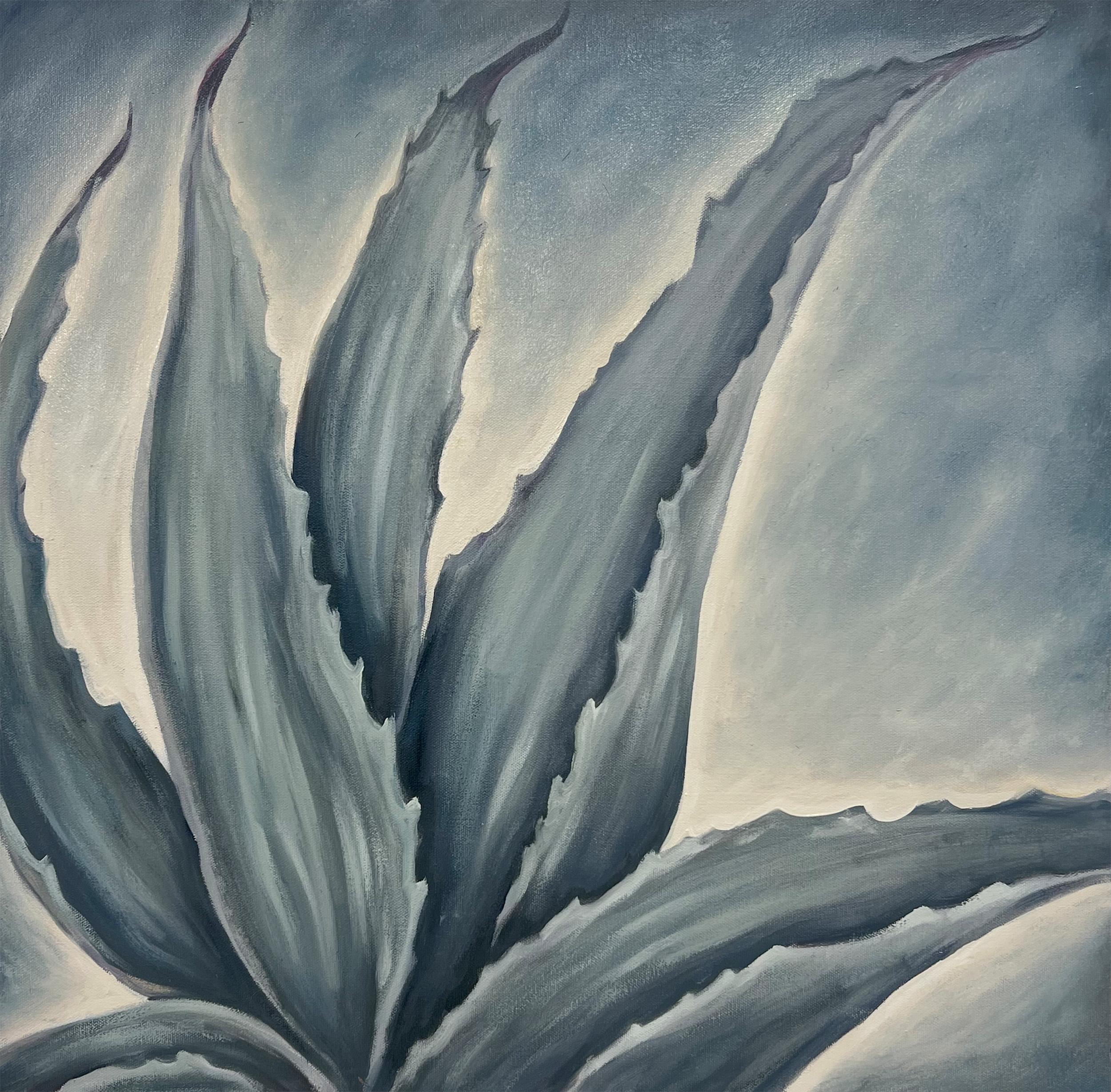 Pamela Hoke Still-Life Painting – Weiches Agave, Ölgemälde